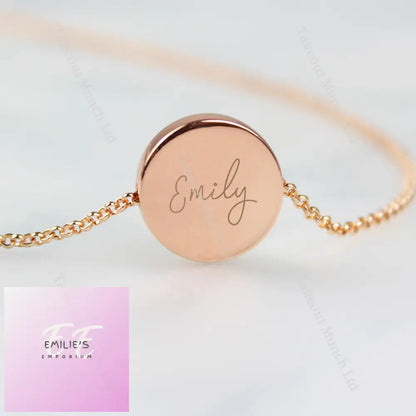 Personalised Botanical Sentiment Rose Gold Tone Necklace And Box