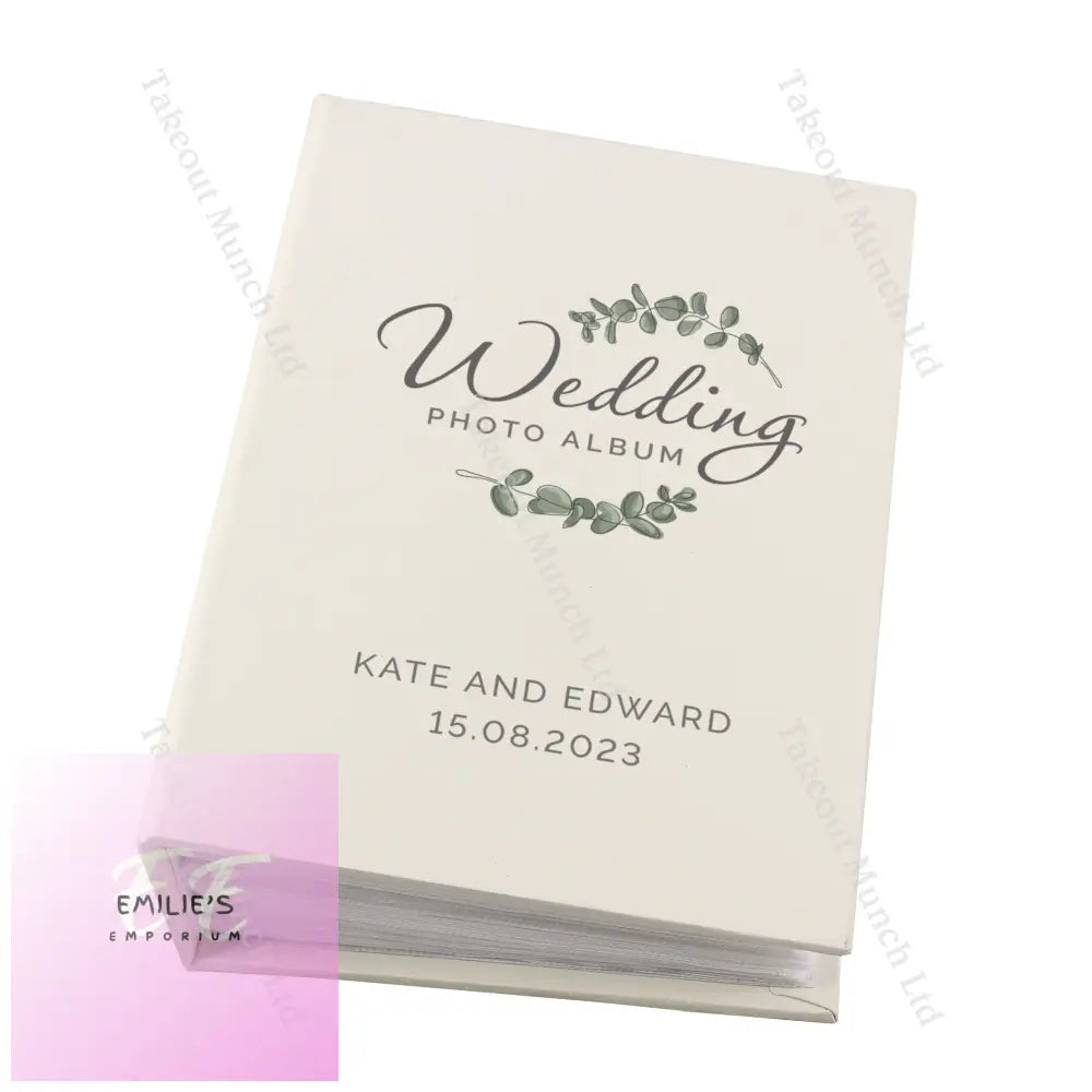 Personalised Botanical Wedding 6X4 Photo Album With Sleeves