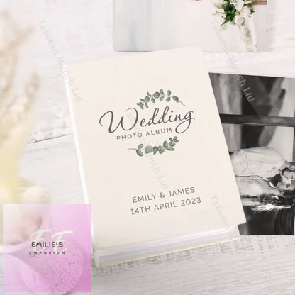 Personalised Botanical Wedding 6X4 Photo Album With Sleeves