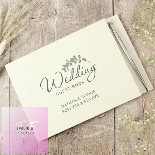 Personalised Botanical Wedding Guest Book & Pen