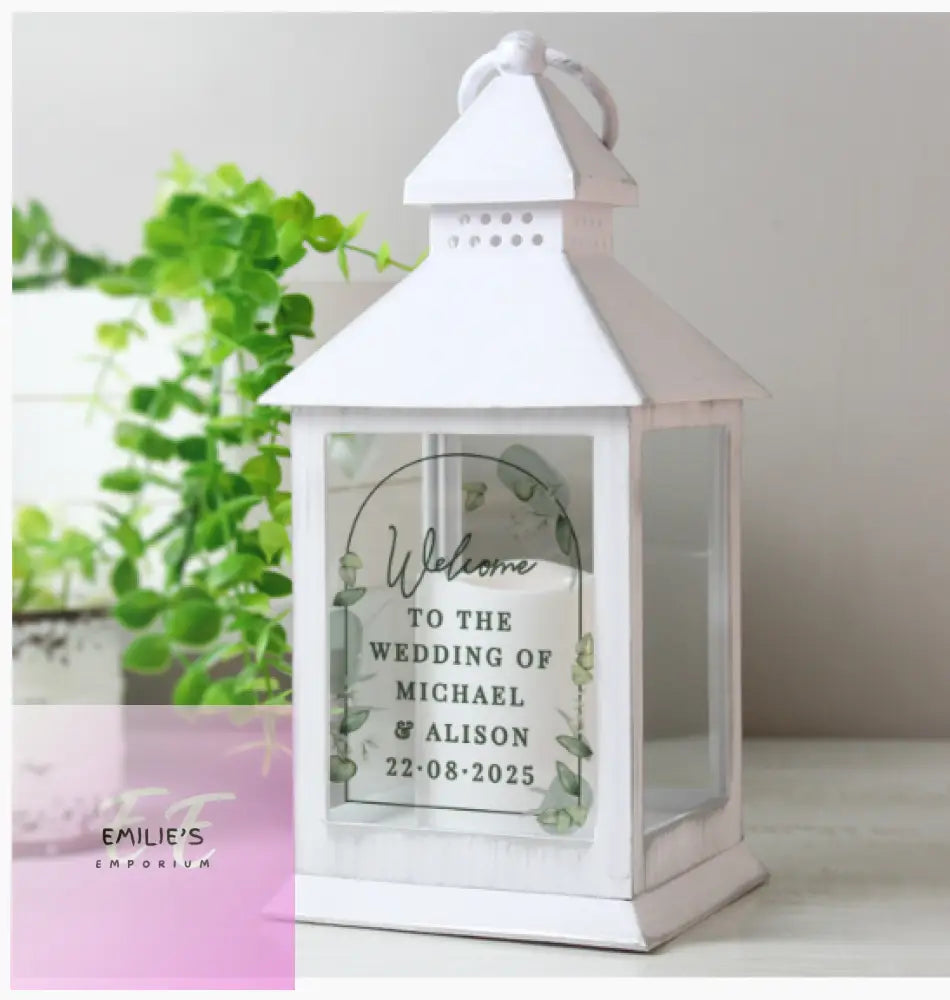 Personalised Botanical Wedding Lantern
