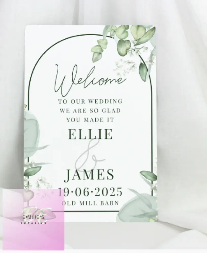 Personalised Botanical Wedding Metal Sign