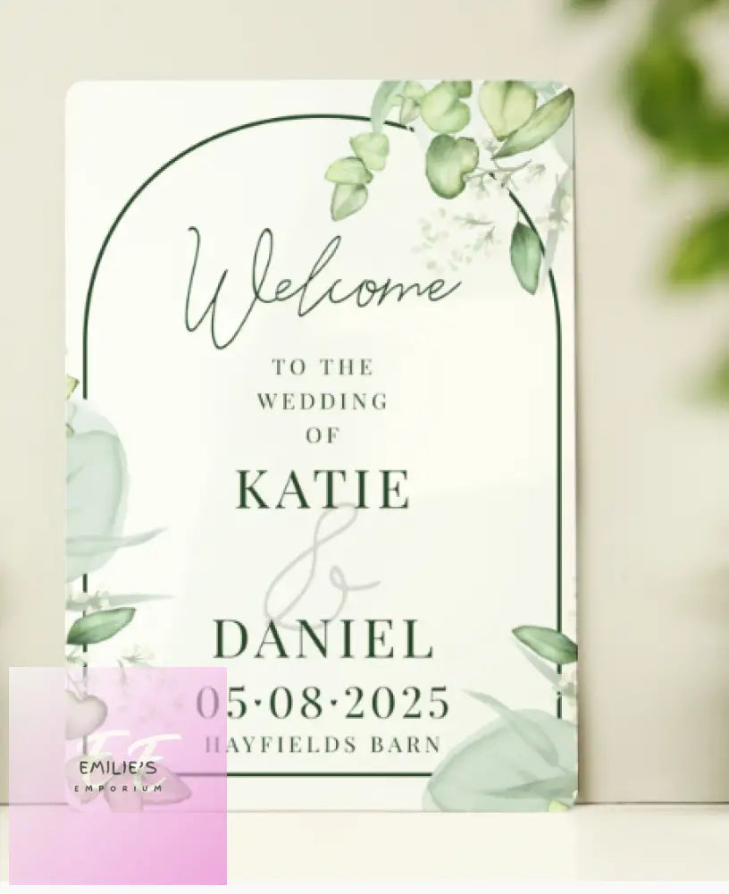 Personalised Botanical Wedding Metal Sign