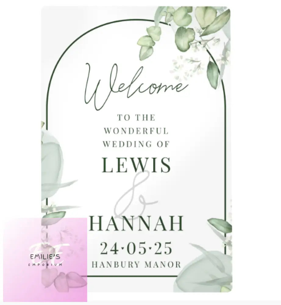 Personalised Botanical Wedding Metal Sign