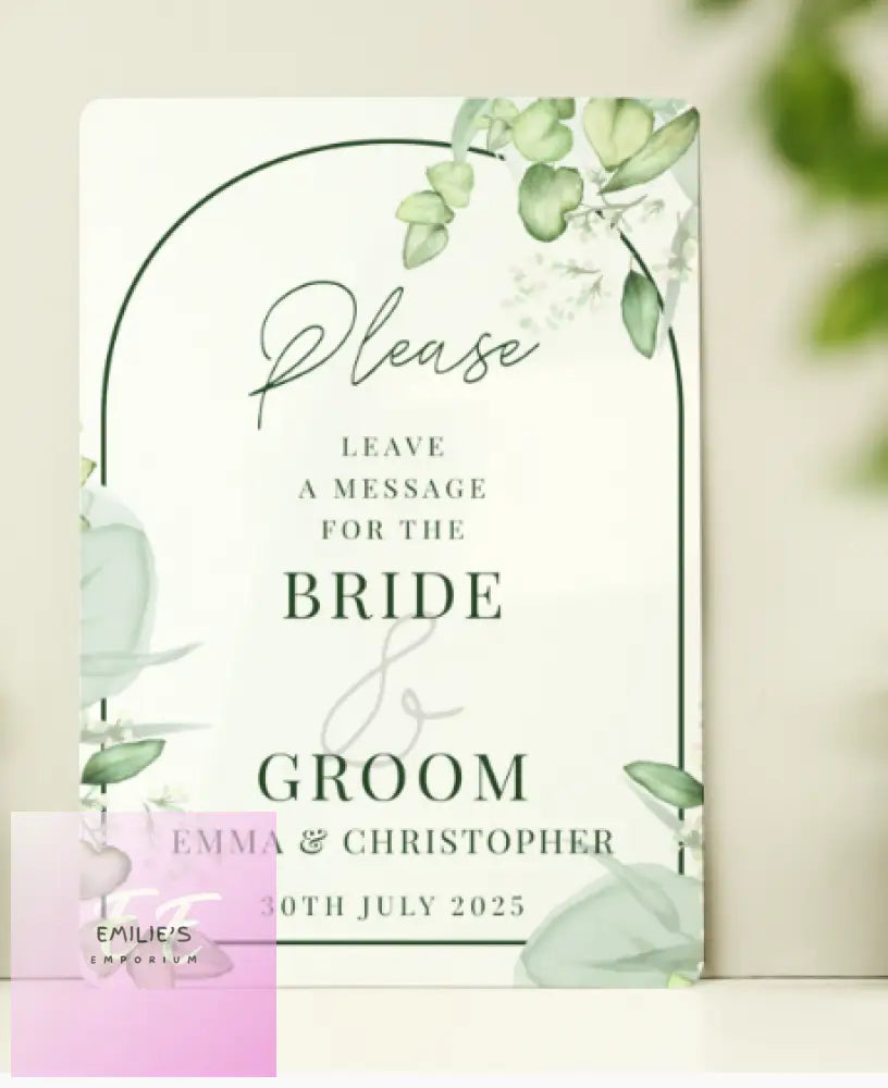 Personalised Botanical Wedding Metal Sign