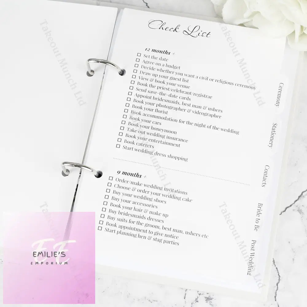 Personalised Botanical Wedding Planner