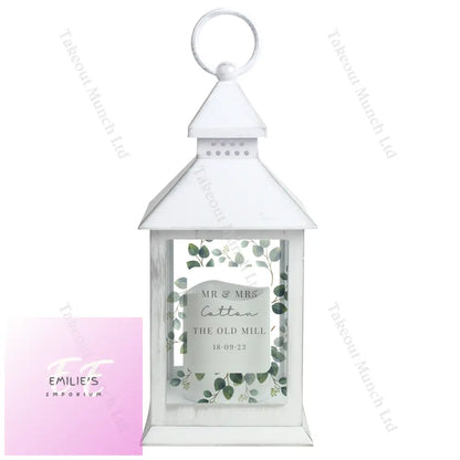 Personalised Botanical White Lantern