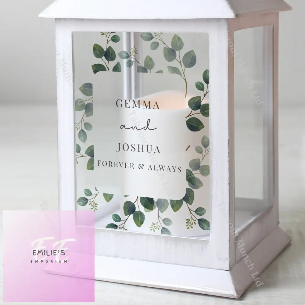 Personalised Botanical White Lantern