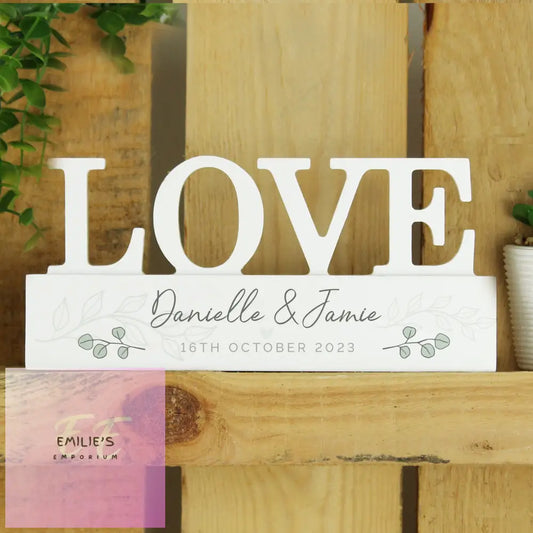 Personalised Botanical Wooden Love Ornament