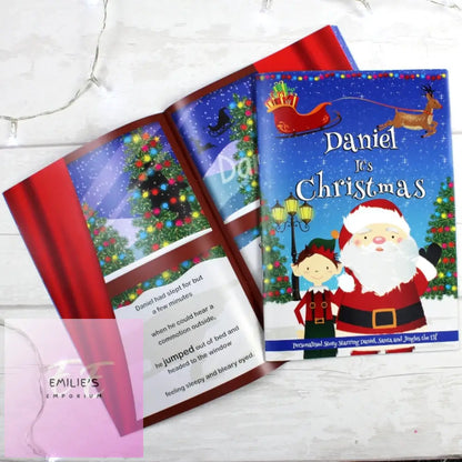 Personalised Boys ’It’s Christmas’ Story Book Featuring Santa And His Elf Twinkles