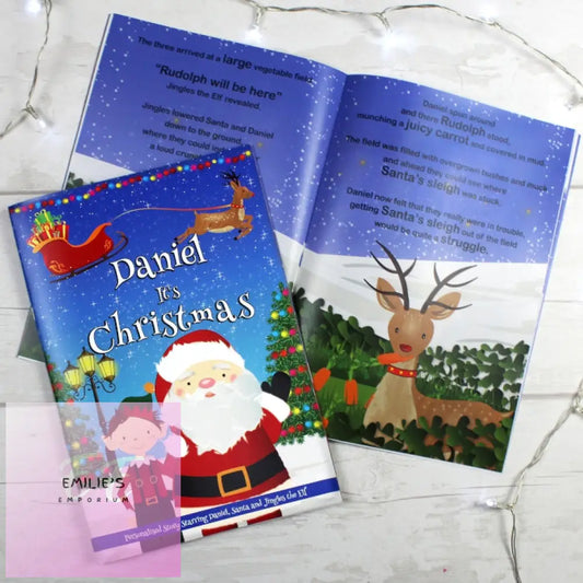 Personalised Boys ’It’s Christmas’ Story Book Featuring Santa And His Elf Twinkles