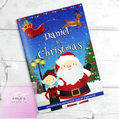 Personalised Boys ’It’s Christmas’ Story Book Featuring Santa And His Elf Twinkles