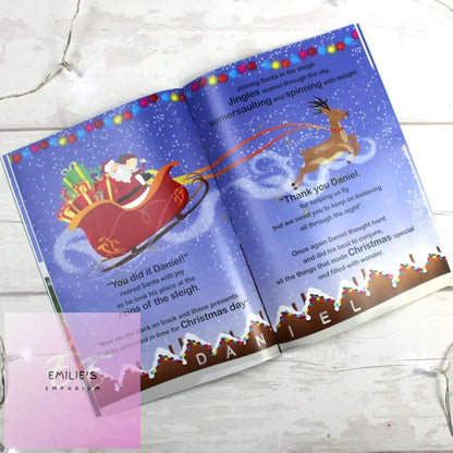 Personalised Boys ’It’s Christmas’ Story Book Featuring Santa And His Elf Twinkles