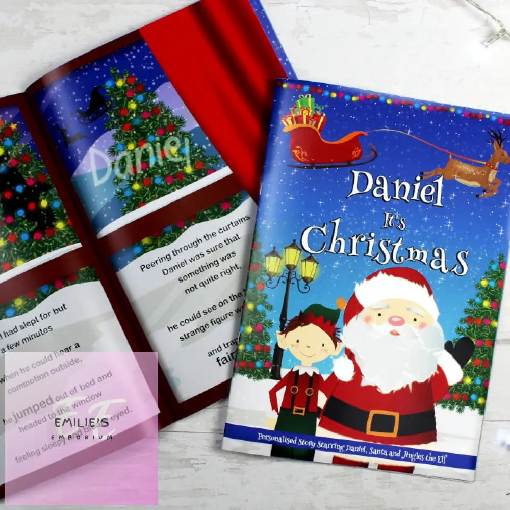 Personalised Boys ’It’s Christmas’ Story Book Featuring Santa And His Elf Twinkles