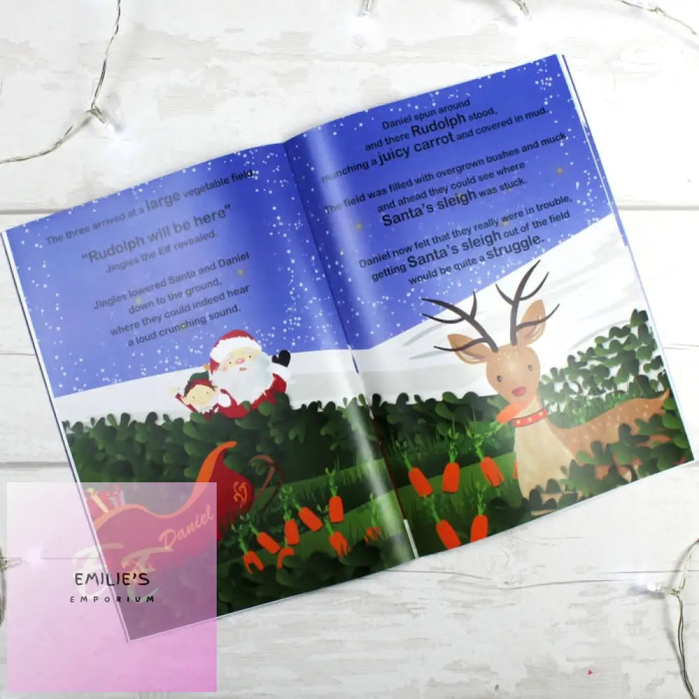 Personalised Boys ’It’s Christmas’ Story Book Featuring Santa And His Elf Twinkles