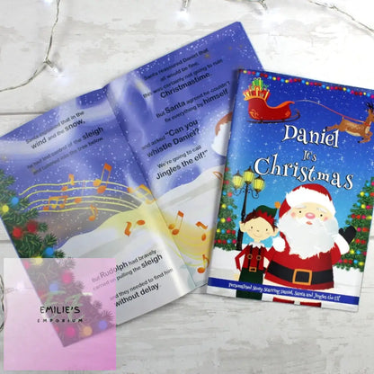 Personalised Boys ’It’s Christmas’ Story Book Featuring Santa And His Elf Twinkles