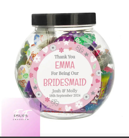 Personalised Bridesmaid Sweet Jar