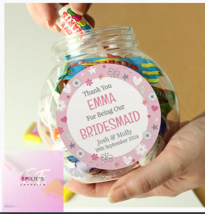 Personalised Bridesmaid Sweet Jar