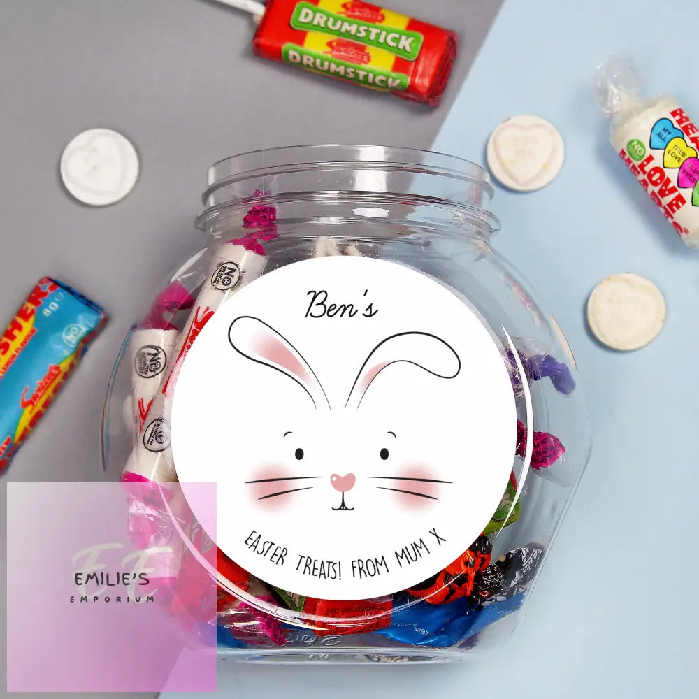 Personalised Bunny Features Sweets Jar