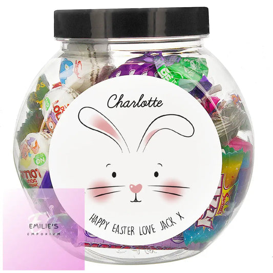 Personalised Bunny Features Sweets Jar