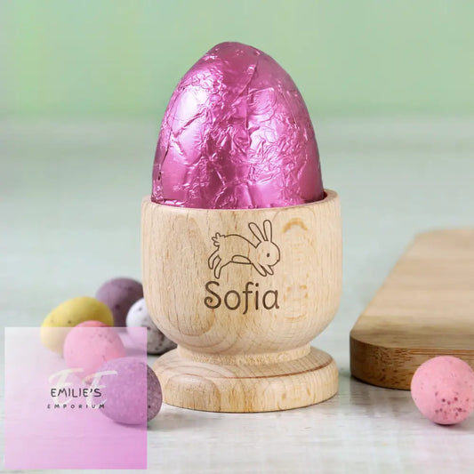 Personalised Bunny Wooden Egg Cup