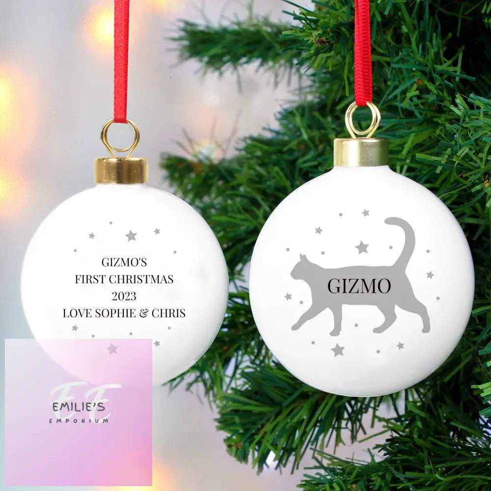 Personalised Cat Silhouette Bauble