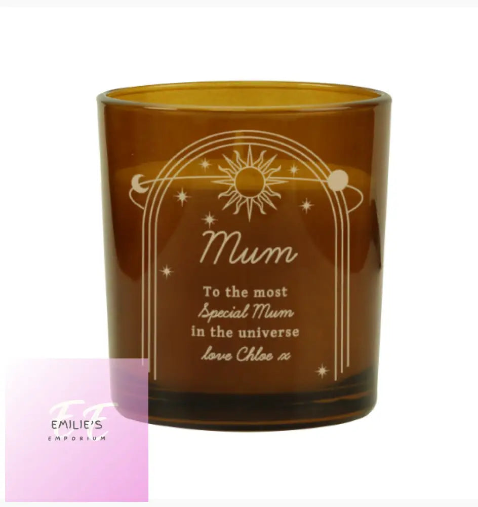 Personalised Celestial Amber Glass Candle