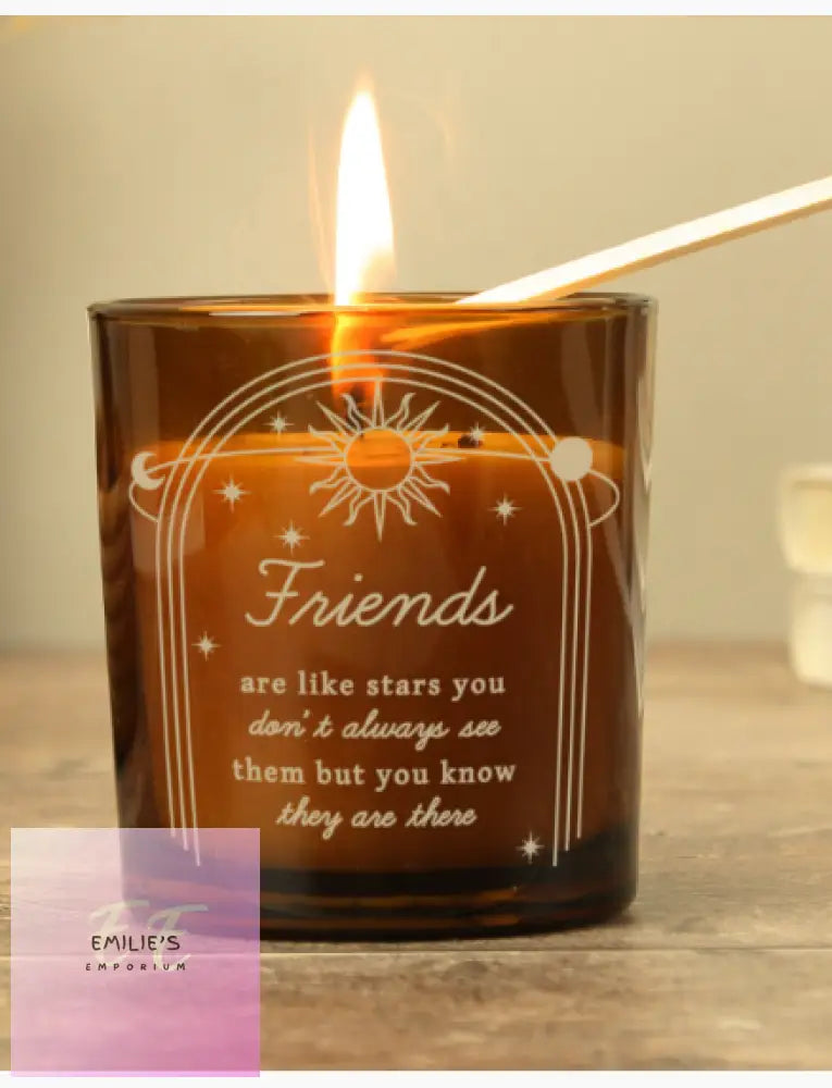 Personalised Celestial Amber Glass Candle