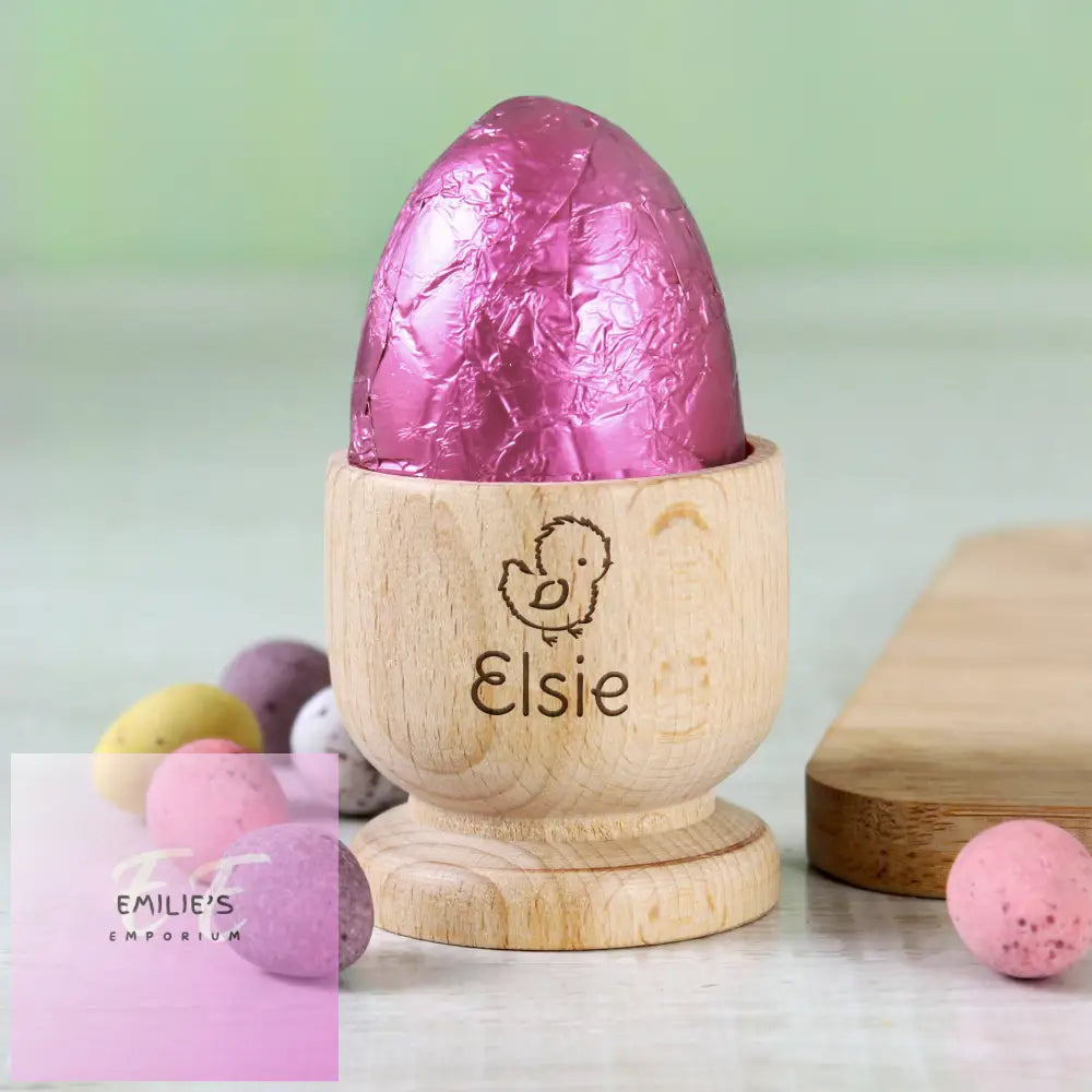 Personalised Chick Wooden Egg Cup