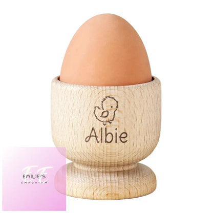 Personalised Chick Wooden Egg Cup