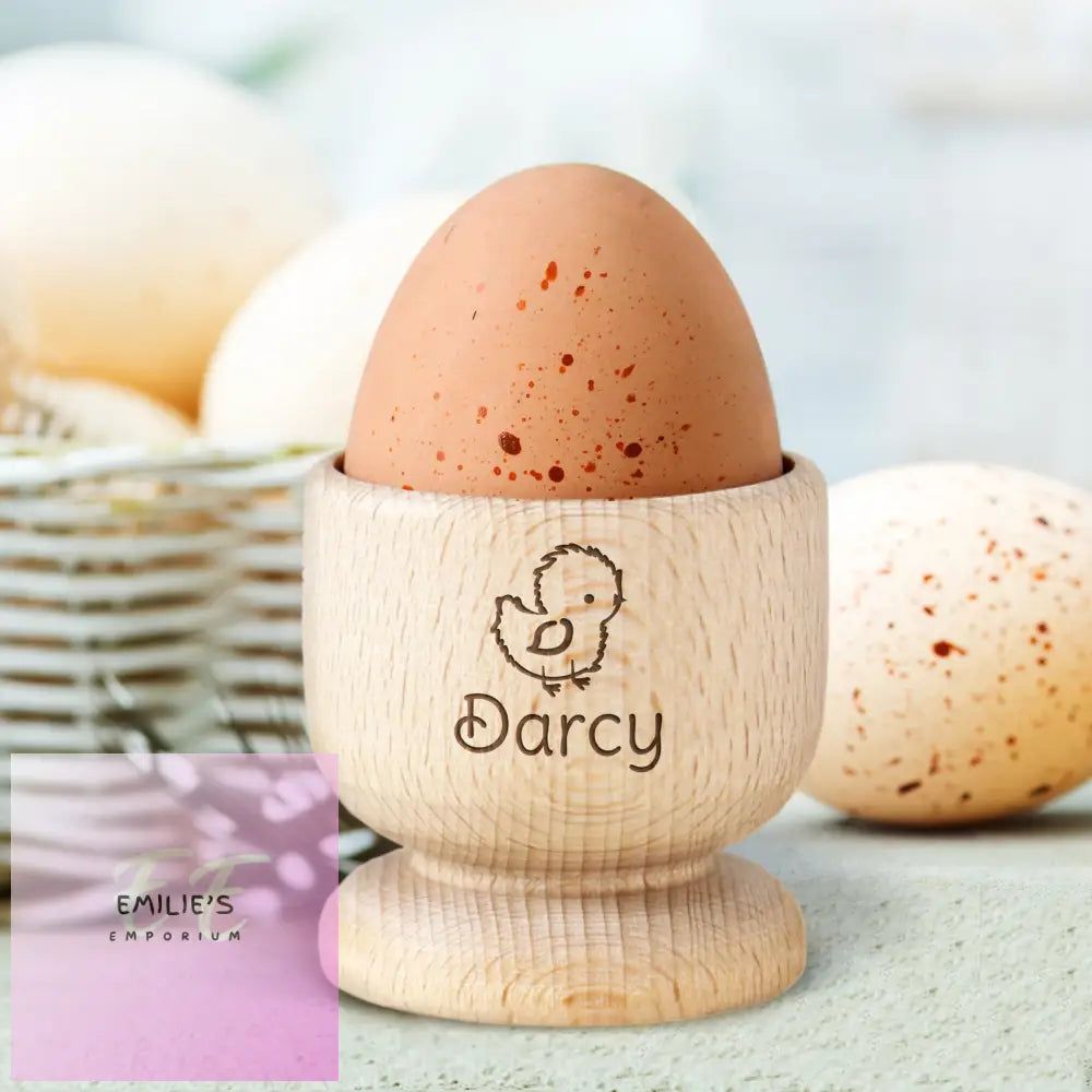 Personalised Chick Wooden Egg Cup