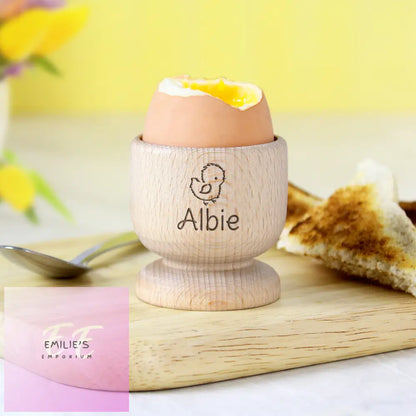 Personalised Chick Wooden Egg Cup