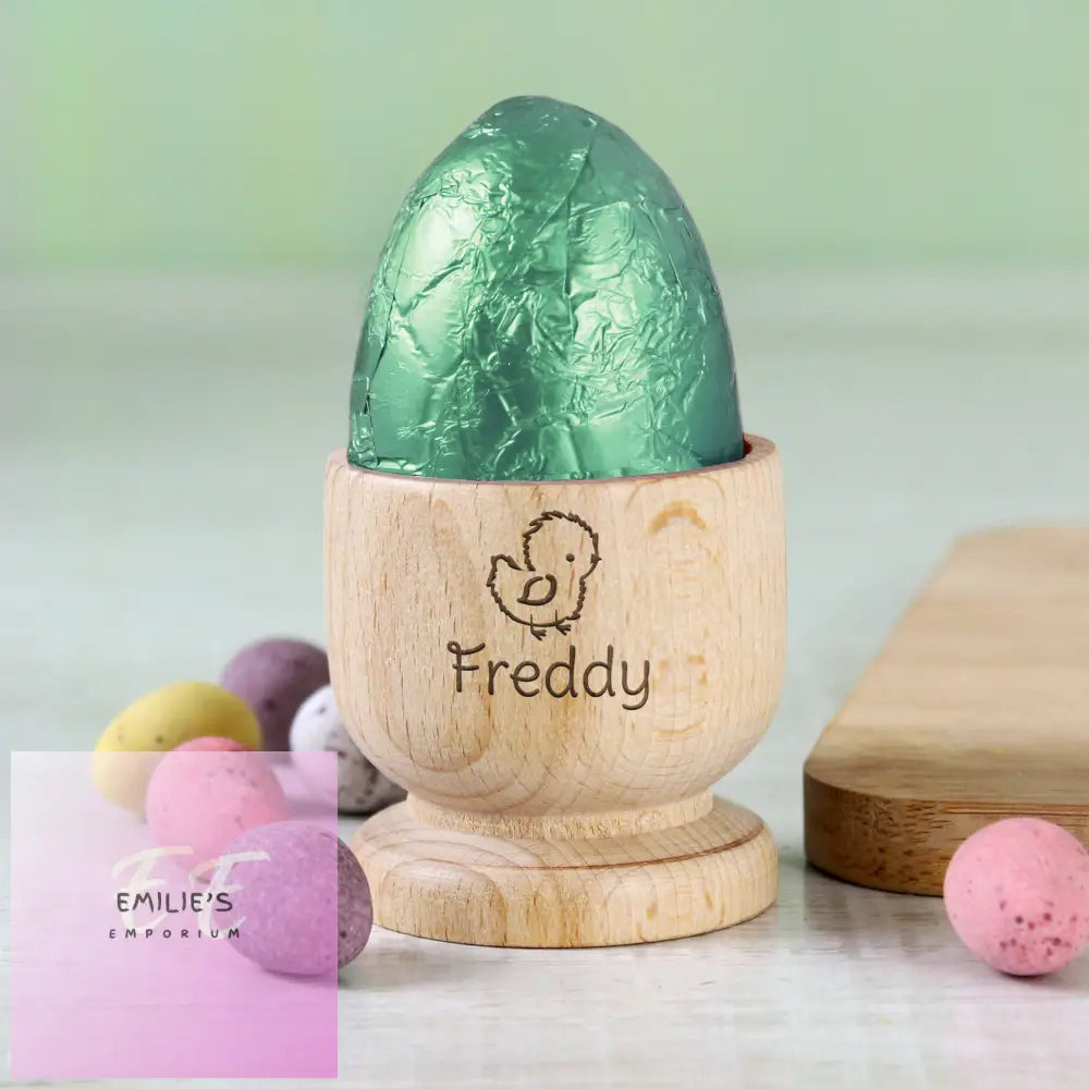 Personalised Chick Wooden Egg Cup