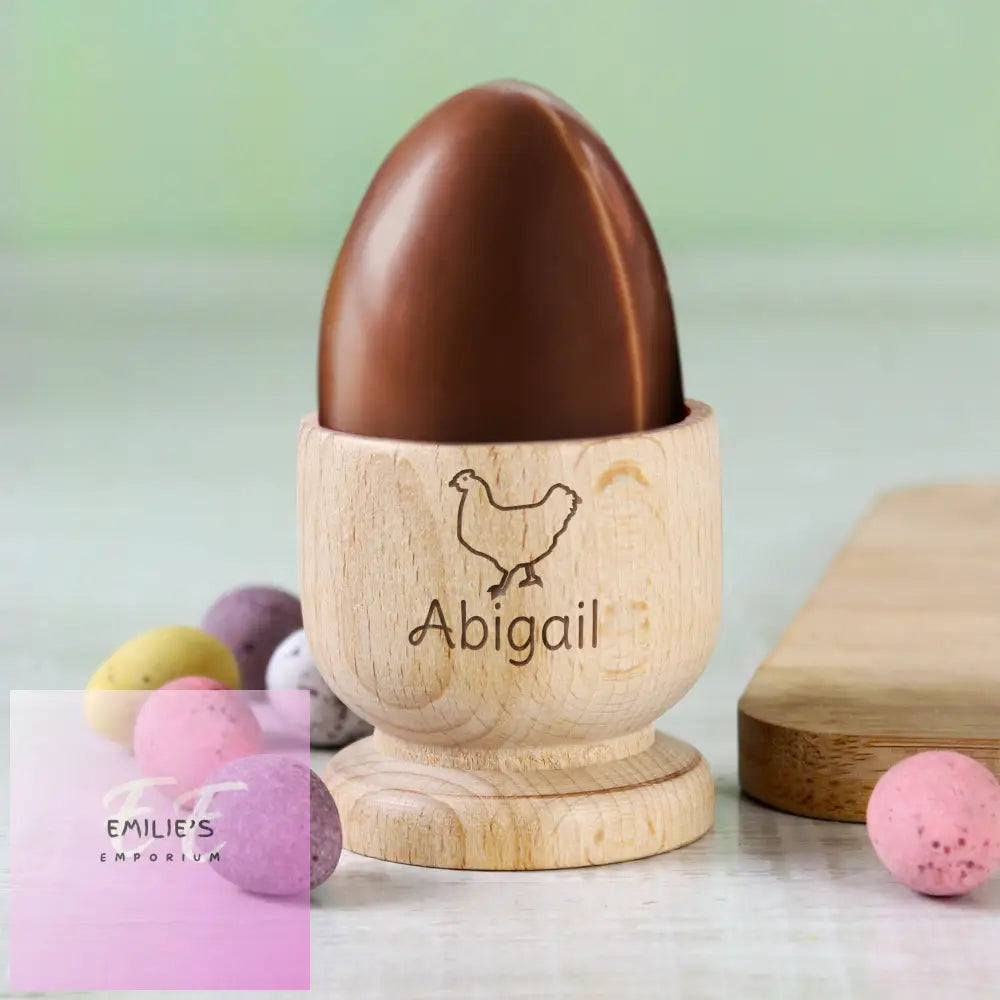 Personalised Chicken Wooden Egg Cup