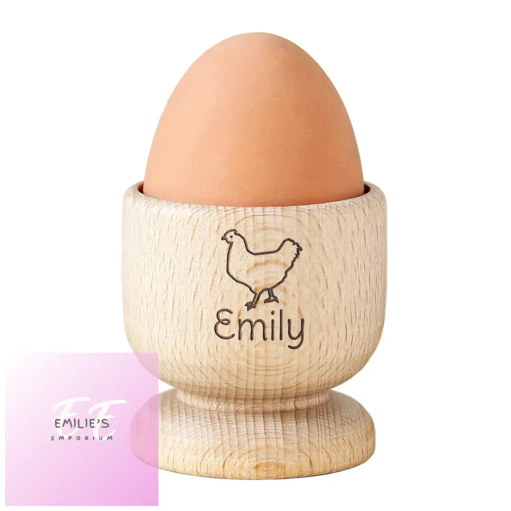 Personalised Chicken Wooden Egg Cup