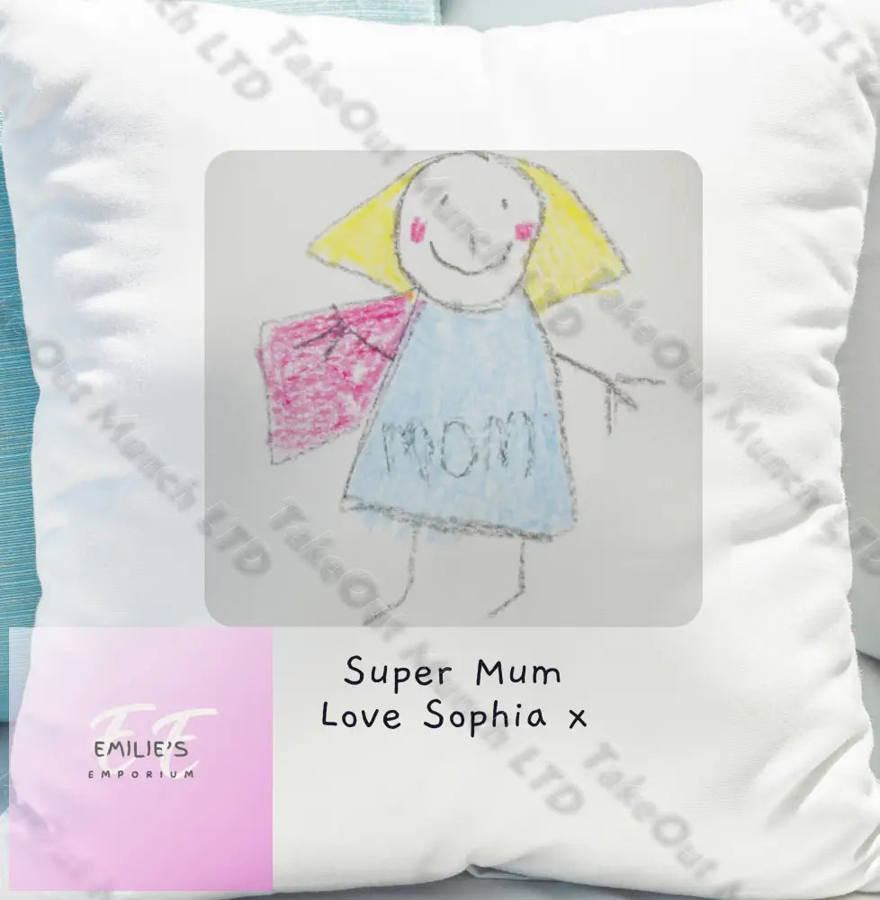 Personalised Childrens Drawing Photo Upload Cushion