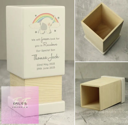 Personalised Childs Memorial Small Wooden Urn