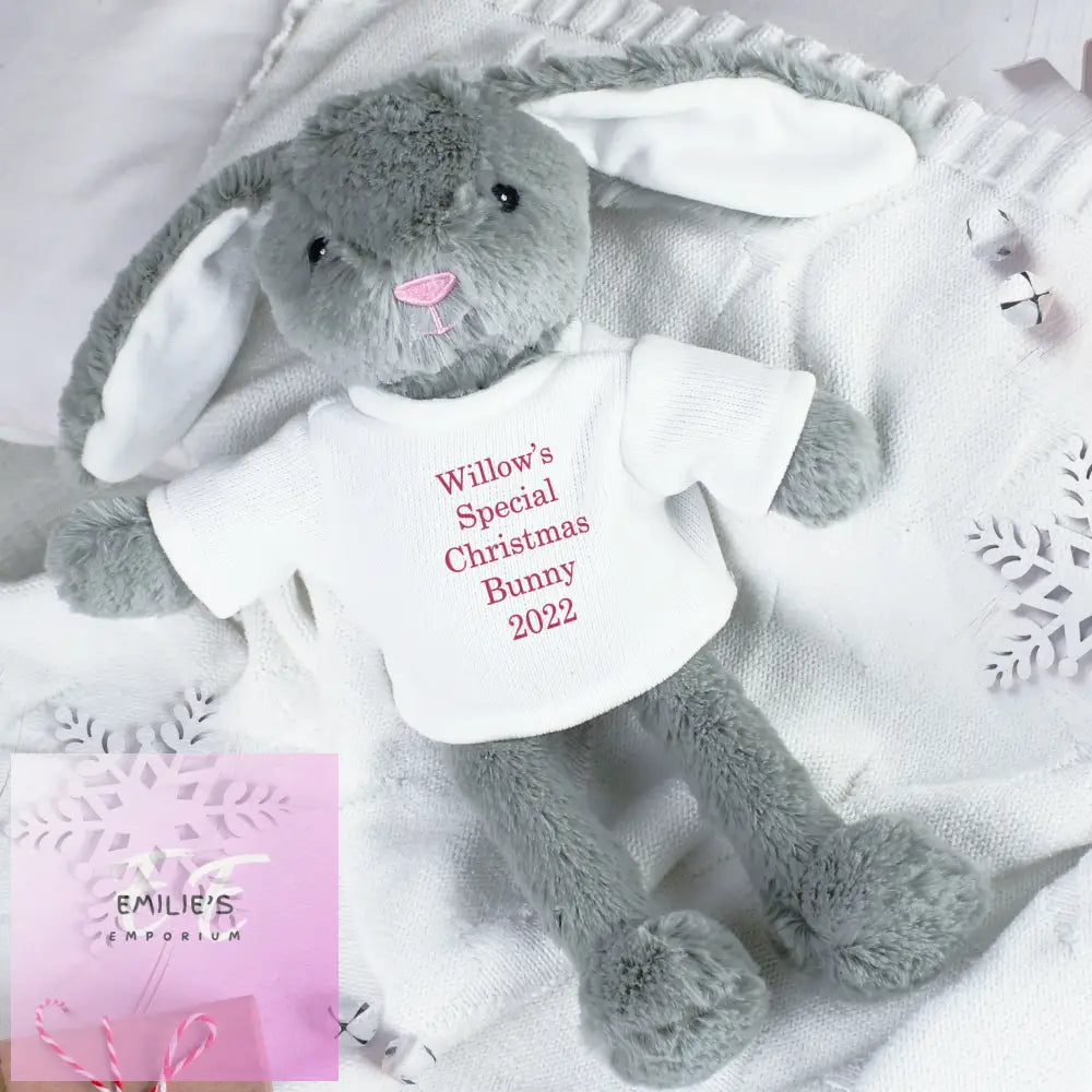 Personalised Christmas Bunny Rabbit - Red