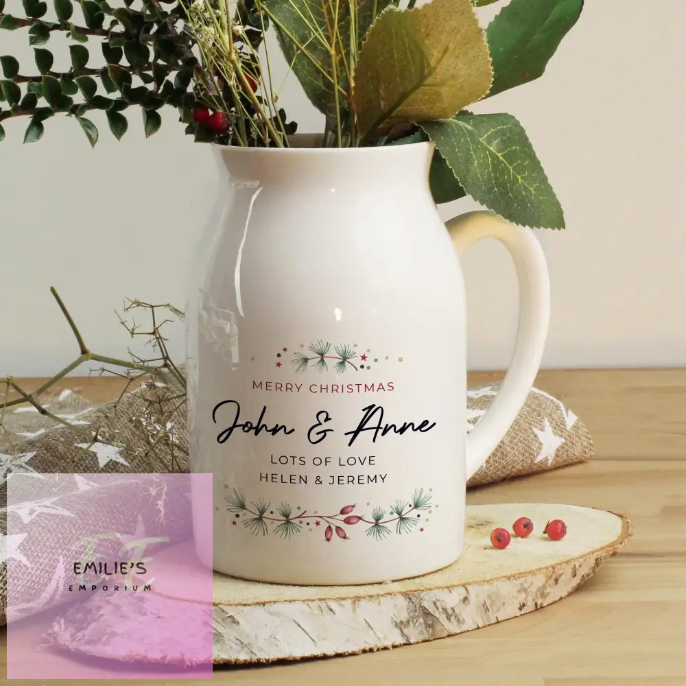 Personalised Christmas Flower Jug