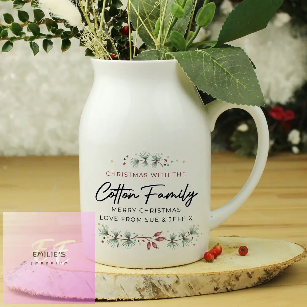 Personalised Christmas Flower Jug