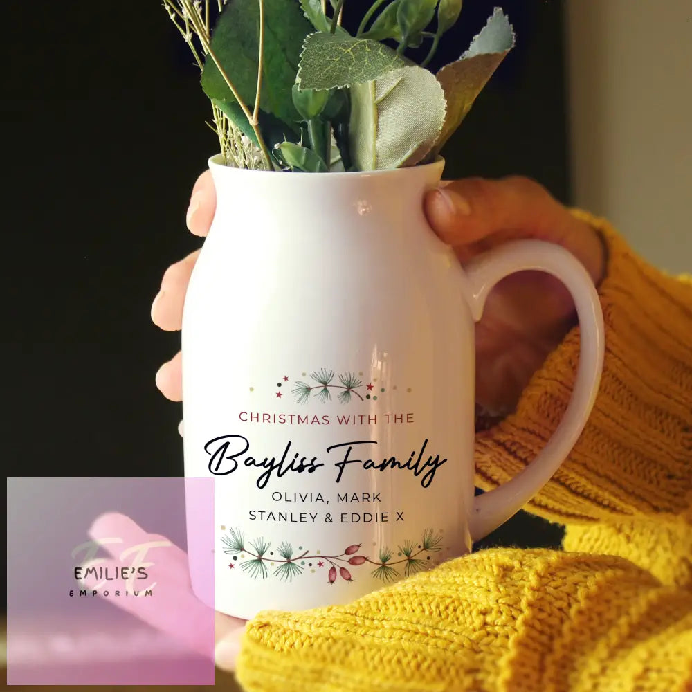 Personalised Christmas Flower Jug