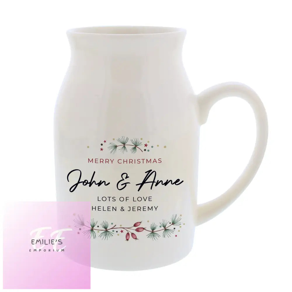 Personalised Christmas Flower Jug