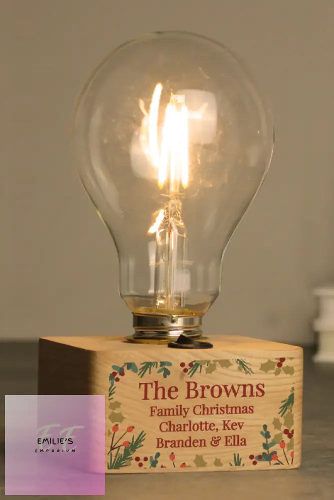 Personalised Christmas Foliage Light Bulb