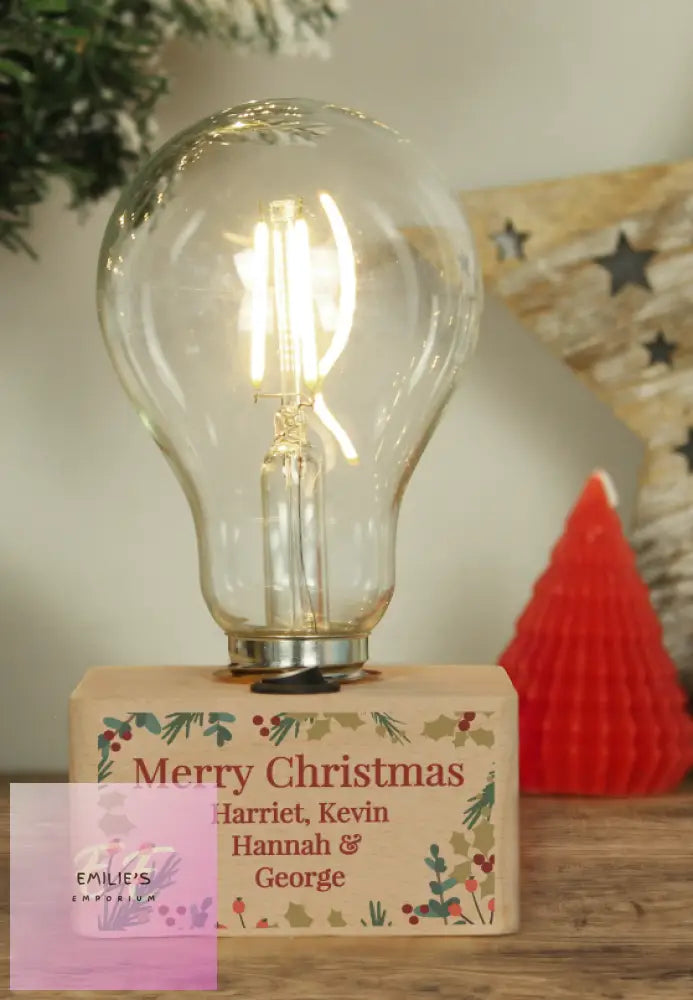 Personalised Christmas Foliage Light Bulb