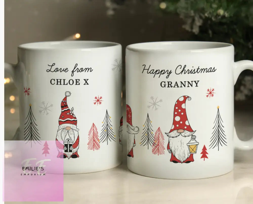 Personalised Christmas Gonk Pattern Mug