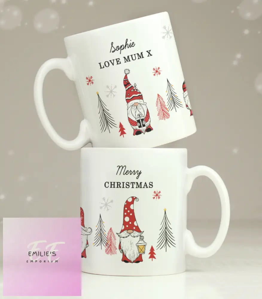 Personalised Christmas Gonk Pattern Mug