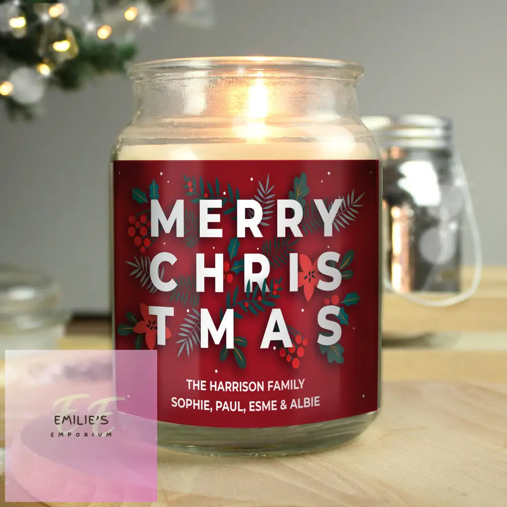 Personalised Christmas Large Scented Jar Candle