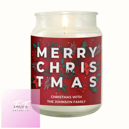 Personalised Christmas Large Scented Jar Candle