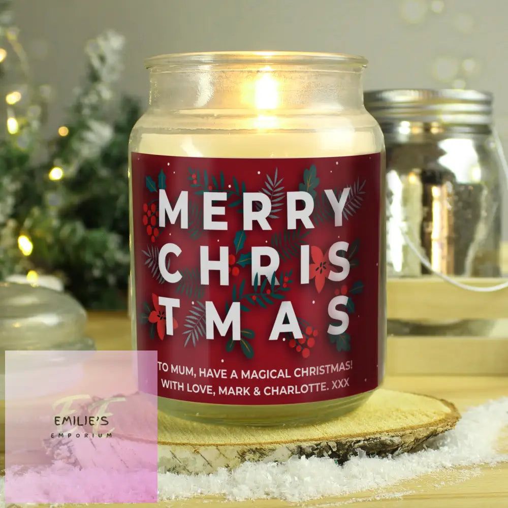 Personalised Christmas Large Scented Jar Candle