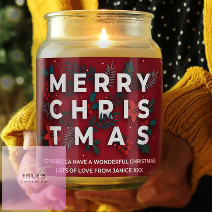 Personalised Christmas Large Scented Jar Candle